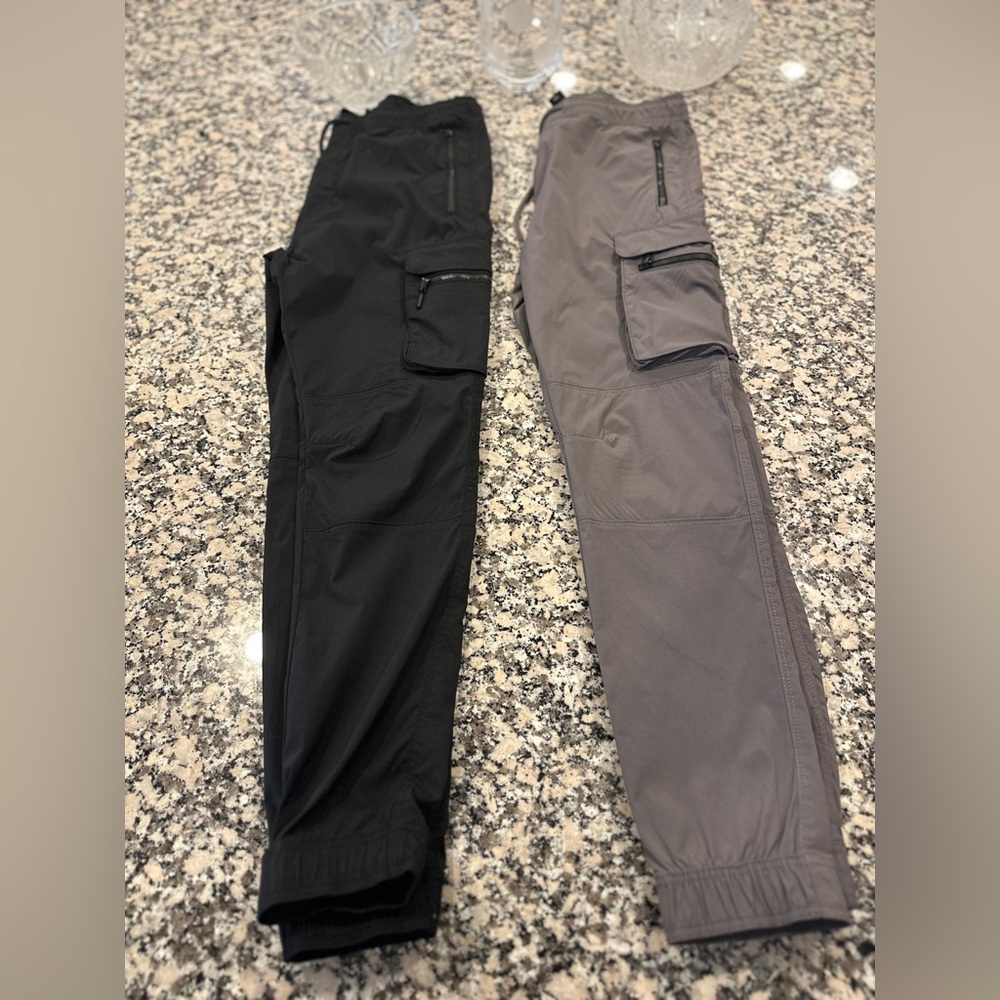 (2) H&M brand Men’s Jogger Pants - 1 Gray & 1 Black Green - Size Small